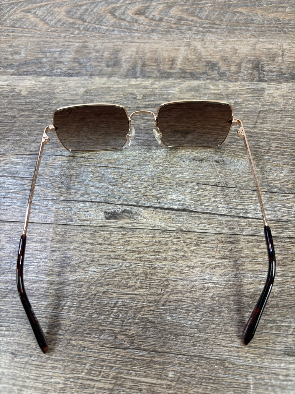 QUAY TTYL 1212 Square Sunglasses Rose Gold Brown Gradient Lens 55mm - Picture 4 of 9